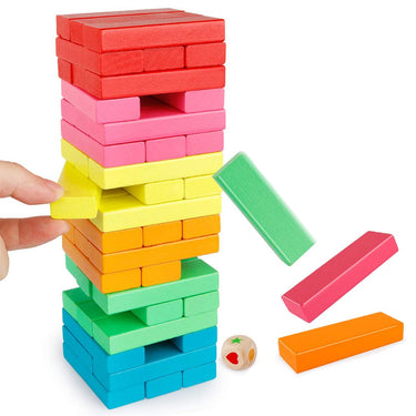 48pcs rainbow wooden colorful blocks tzp1